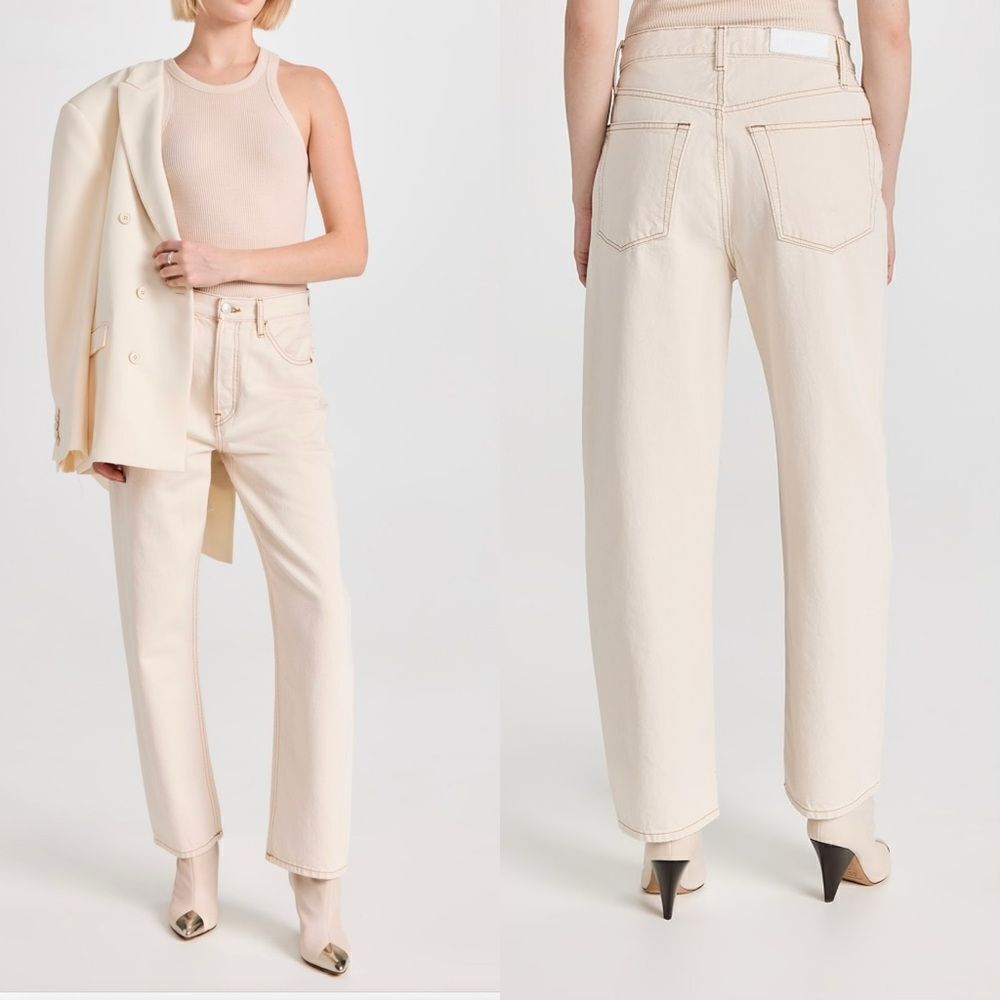 Re/Done Straight Leg Jeans in Ivory